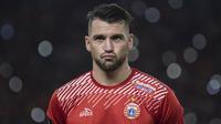 Striker Persija Jakarta, Marko Simic, bersiap menghadapi Bali United pada final Piala Presiden di SUGBK, Jakarta, Sabtu (17/2/2018). Persija menang 3-0 atas Bali United. (Bola.com/Vitalis Yogi Trisna)