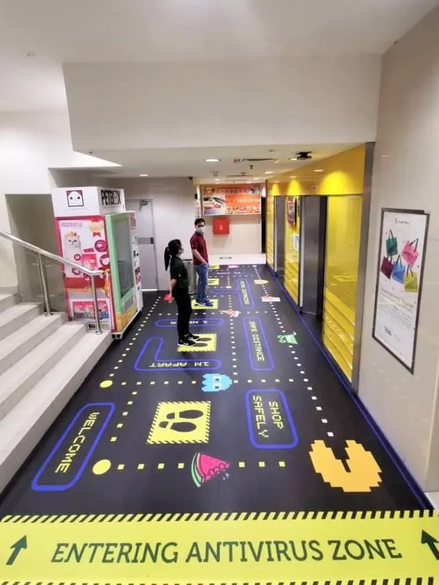 Viral, Mall Ini Miliki Desain Lantai Unik Terapkan Social Distancing