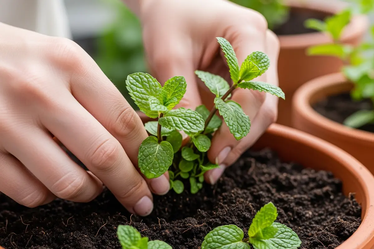 Menanam Daun Mint di Pot