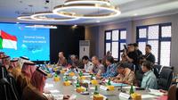 Menteri Perindustrian (Menperin) Agus Gumiwang Kartasasmita bertemu dengan Menteri Industri dan Sumber Daya Mineral Kerajaan Arab Saudi, Bandar Al-Khorayef. (Foto: Liputan6.com/Maulandy R)