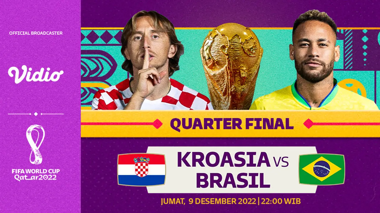Dapatkan Link Live Streaming World Cup 2022 Quaterfinal Brasil Vs Kroasia di Vidio