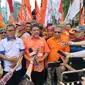Presiden Partai Buruh yang juga Presiden Konfederasi Serikat Pekerja Indonesia (KSPI) Said Iqbal saat menggelar aksi Hari Buruh Internasional atau May Day di Patung Kuda Arjuna Wiwaha, Jakarta Pusat pada Rabu (1/5/2025). (Liputan6.com/Ady Anugrahadi)