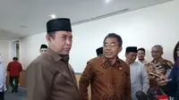 Tiga calon Wakil Gubernur DKI Jakarta dari Partai Keadilan Sejahtera (PKS) bertemu dengan anggota Fraksi PDI Perjuangan DPRD DKI Jakarta. (Ika Defianti/Liputan6.com)