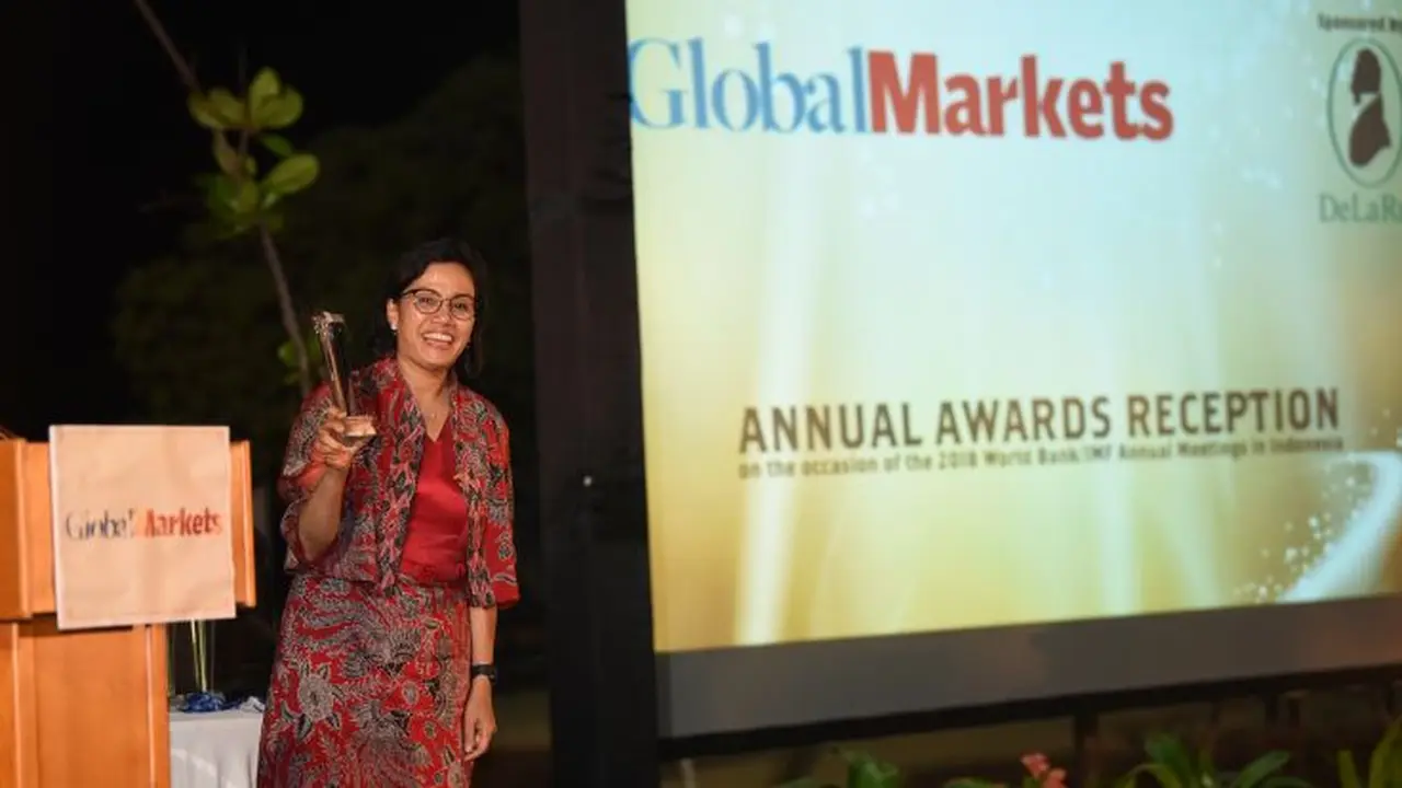 Menteri Keuangan Sri Mulyani Indrawati dinobatkan sebagai Menteri Keuangan terbaik Tahun 2018. (Foto: Global Markets).
