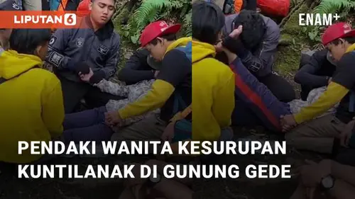 VIDEO: Kesurupan Kuntilanak, Pendaki Wanita Dikerumuni Para Pendaki di Gunung Gede