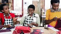 150 perajin wanita Rwanda berkesempatan masuk dalam rantai penjualan busana brand bergengsi asal New York Kate Spade di Hari Perempuan Sedunia (Liputan6.com/Pool/KateSpade)
