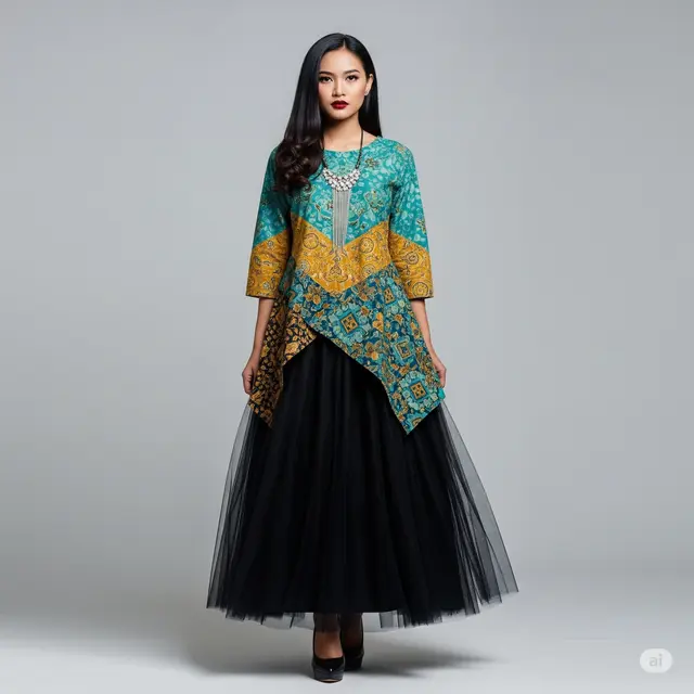 Model Batik Wanita Maxi Skirt. Foto: Gemini