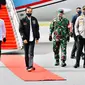 Presiden Jokowi tiba di Kabupaten Tapanuli Utara dengan Pesawat Kepresidenan Indonesia-1 melalui Pangkalan TNI AU Halim Perdanakusuma. (Istimewa)