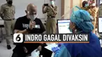 Komedian senior Indro Warkop ikuti proses vaksinasi Covid-19 di kawasan Menteng Jakarta Pusat. Namun Indro gagal dapat suntikan vaskin, kenapa?