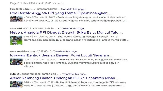 Gambar Tangkapan Layar Penelusuran Foto dengan Google Reverse Image
