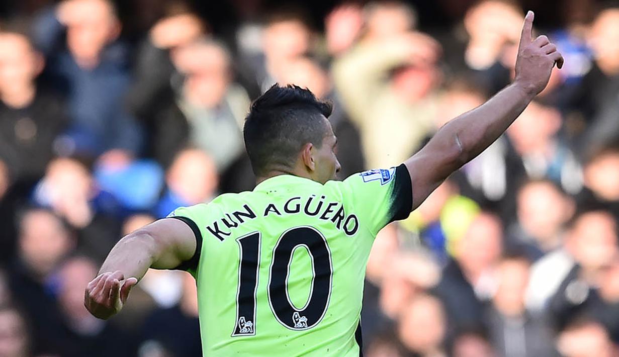 3. Sergio Aguero (Manchester City), 21 gol dari 26 penampilan. (AFP/Ben Stansall)