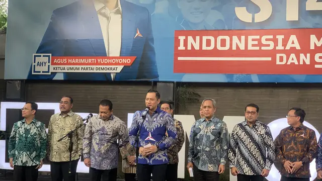 Ketua Umum Partai Demokrat Agus Harimurti Yudhoyono (AHY) usai bertemu dengan Pimpinan MPR di Kantor DPP Demokrat, Selasa (16/7/2024).