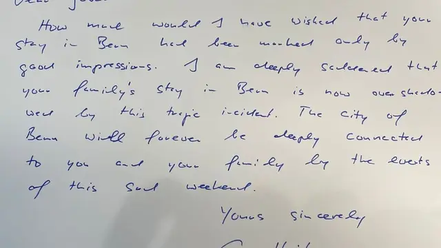 Surat Walikota Bern, Swiss, untuk Ridwan Kamil dan keluarga. (Foto: Dok. Instagram @ataliapr)