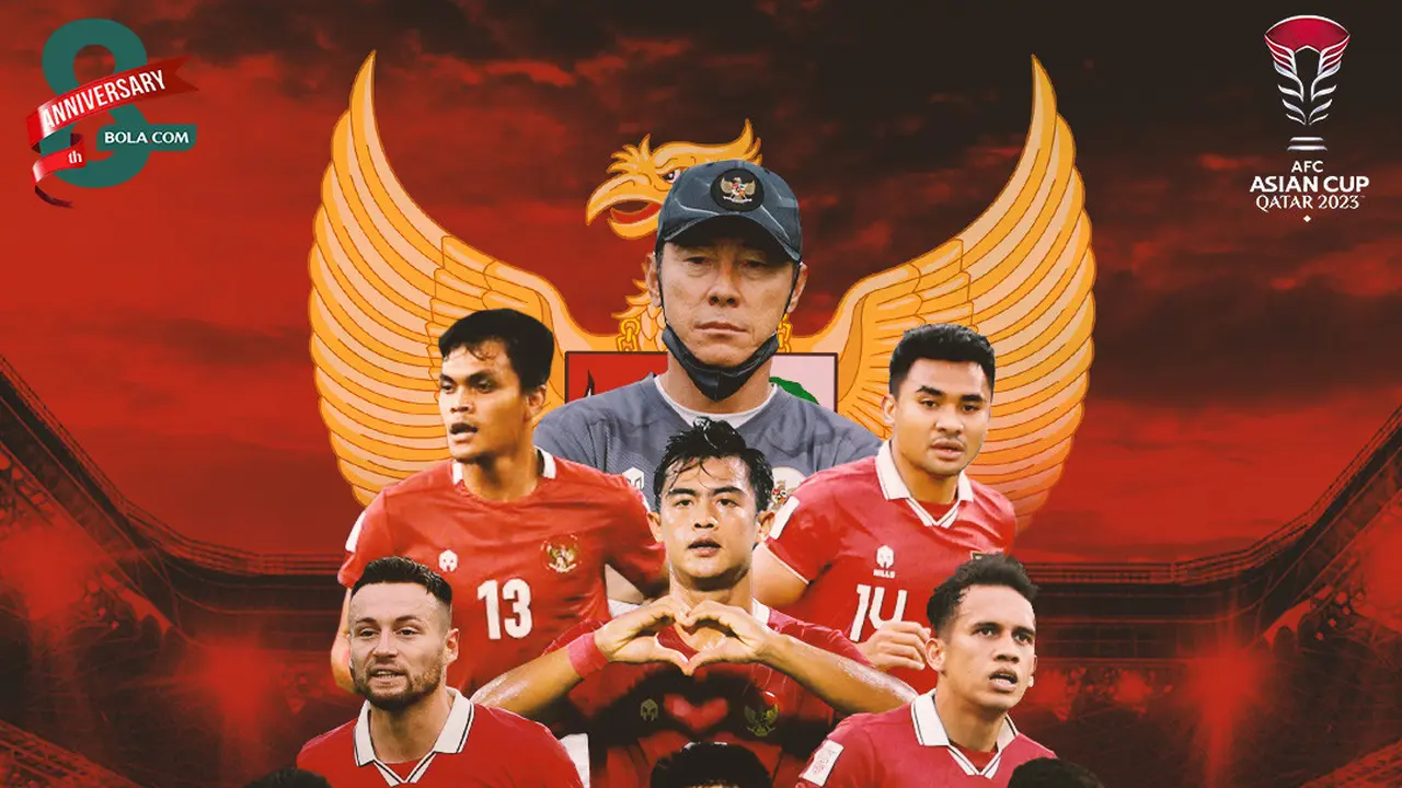 Piala Asia - Ilustrasi Timnas Indonesia nuansa Piala Asia 2023