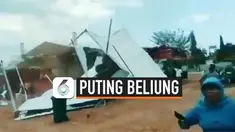 Angin puting beliung memporak-porandakan kegiatan pameran kreativitas bank sampah yang diselenggarakan di Jepara, Jawa Tengah. Peristiwa terjadi pada Kamis (3/10/2019).