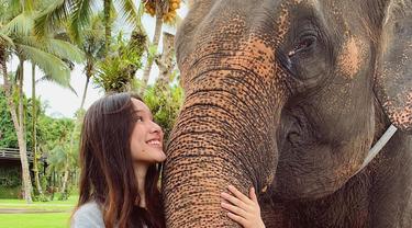 Pemeran Lulu di film Imperfect memang seorang pencinta binatang. Ia sangat suka dengan dengan binatang seperti gajah. Yasmin Napper bahkan tak ragu memeluk belalai gajah disertai dengan senyum lebar tanda ia begitu senang dekat dengan gajah. (Liputan6.com/IG/@yasminnapper)