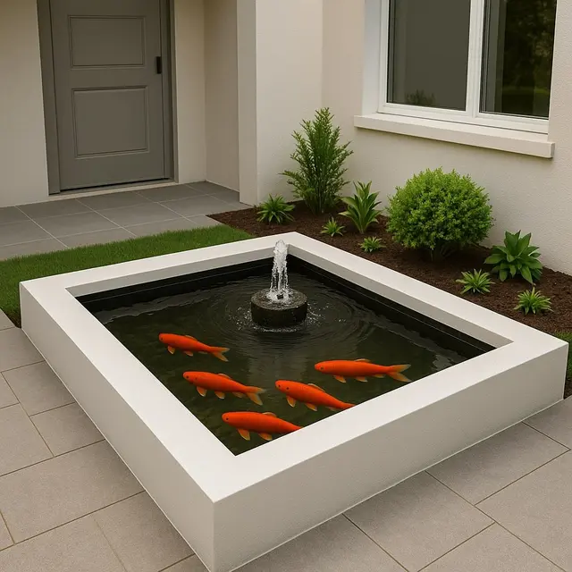 Model Kolam Ikan dan Taman Minimalis di Lahan Sempit