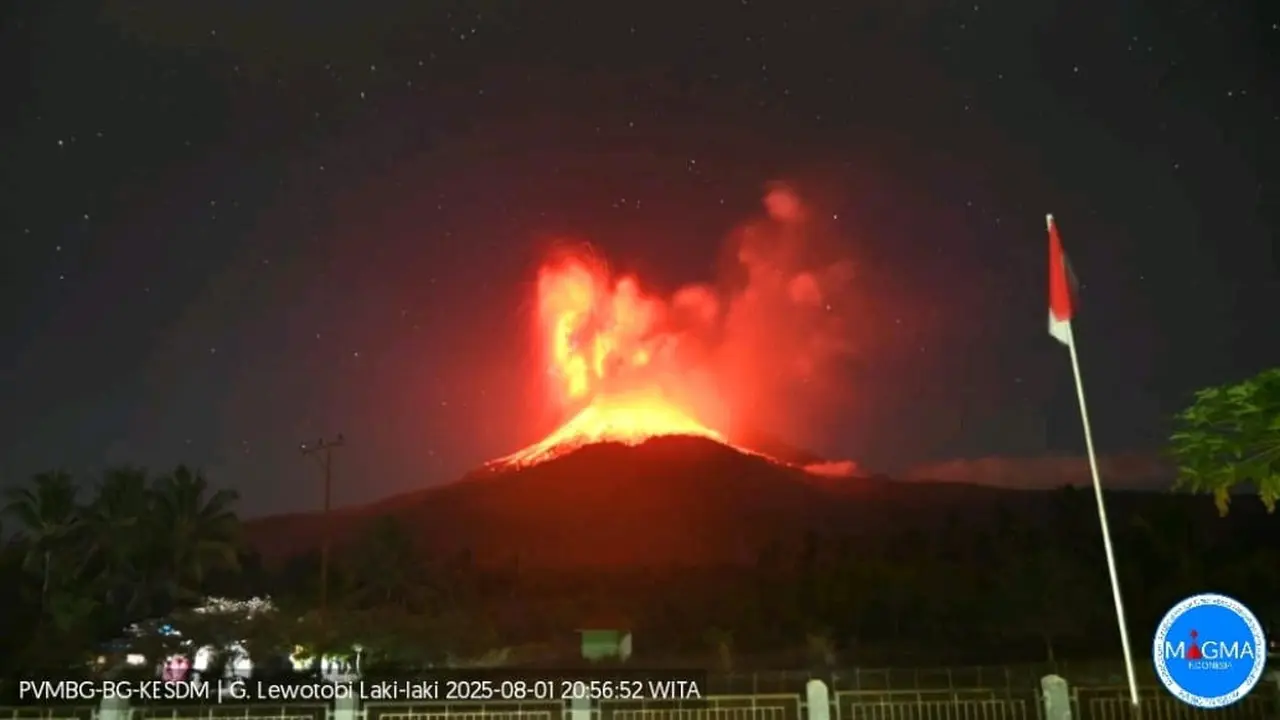 Gunung Lewotobi Laki-laki Kembali Erupsi