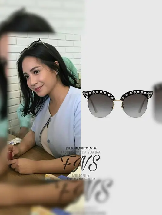 Nagita terlihat cantik saat mengenakan kacamata merek Gucci. Namun siapa yang menyangka jika kacamata ini berharga Rp 11,2 juta. (Foto: instagram.com/fashion_nagitaslavina)