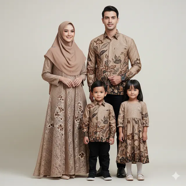 Model Sarimbit Batik Couple Modern untuk Keluarga Muda. Gemini