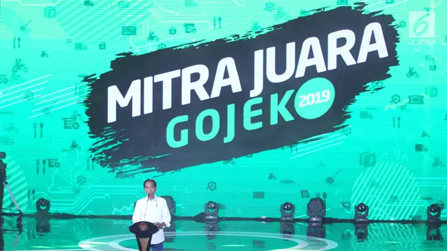 Hadiri Malam Penganugerahan, Jokowi Sapa Mitra GoJek