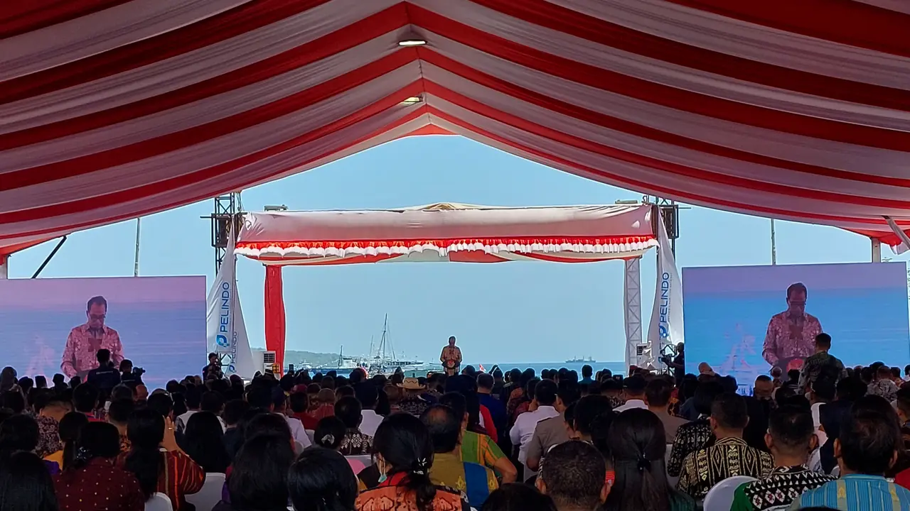 Menteri Perhubungan (Menhub) Budi Karya Sumadi pada perhelatan Hari Maritim Nasional ke-59 Tahun 2023.