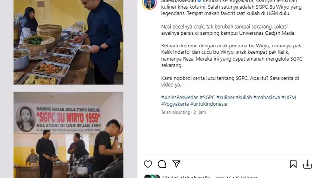 Anies Baswedan (Foto: Instagram/@aniesbaswedan)