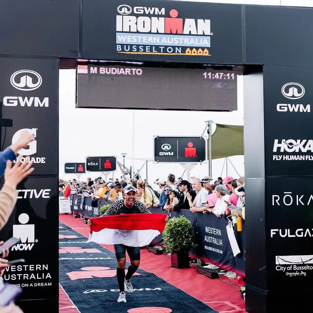 10 Potret Ditto Percussion Ikut Ironman Triathlon di Australia, Bangga Banget