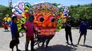 Event Layang - Layang Internasional Rare Angon Festival 2024 merupakan festival layang-layang internasional terbesar di Bali. (SONNY TUMBELAKA/AFP)