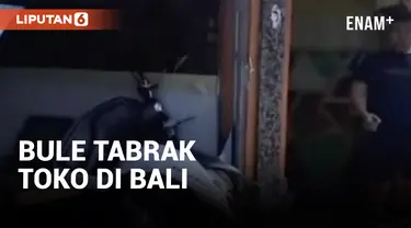 Bule Australia Tabrak Toko di Kuta Bali Saat Motoran