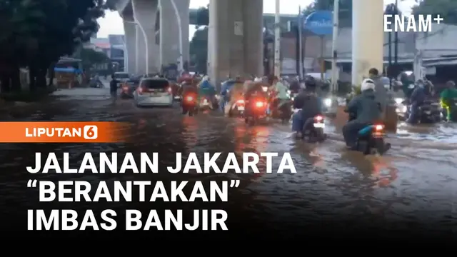 Jalan Ciledug Jakarta Terendam Banjir, Puluhan Motor Mogok Saat Jam Kerja
