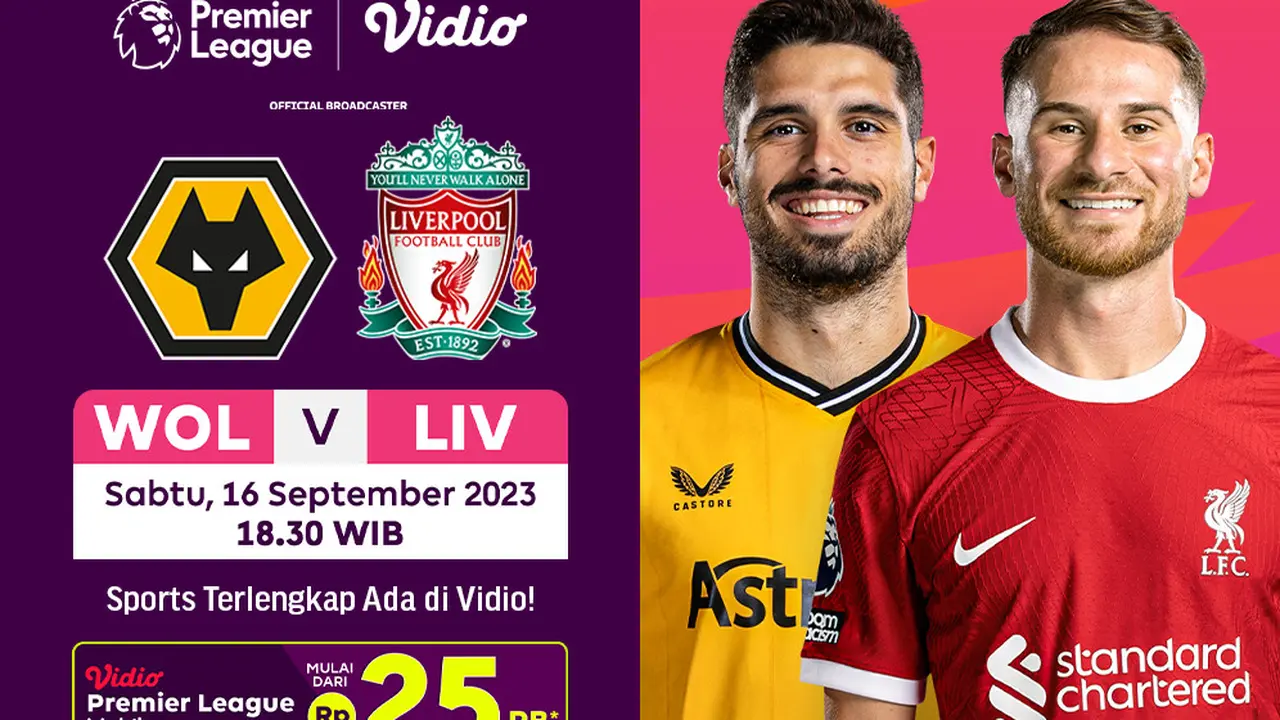 Link Live Streaming Wolves Vs Liverpool di Vidio, 16 September 2023