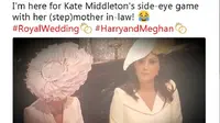 Kate Middleton melirik tajam ke arah Camilla saat prosesi upacara pernikahan Pangeran Harry dan Meghan Markle berlangsung. (Twitter Streep Reactions)