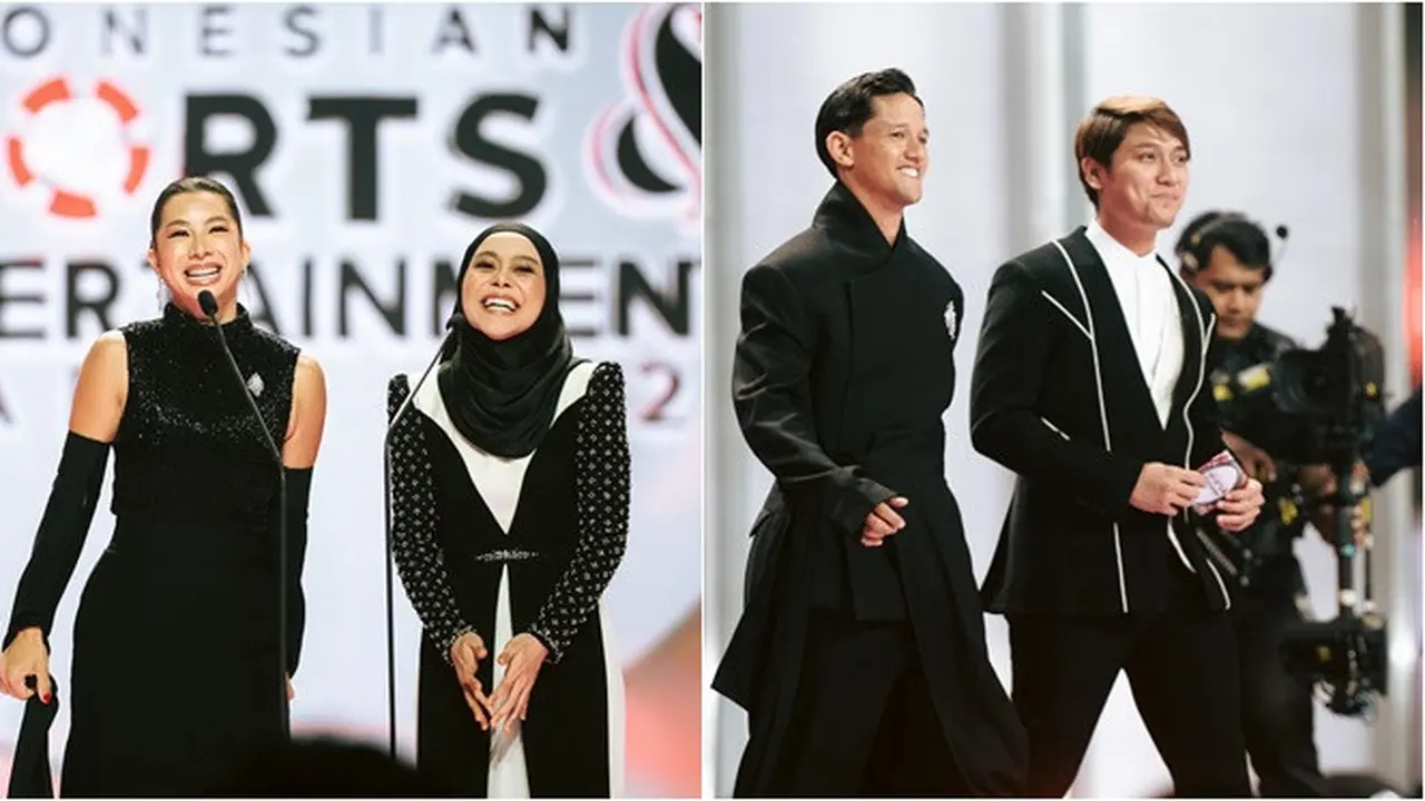6 Potret Jennifer Bachdim dan Lesti Kejora Baca Pemenang di Acara Award, Kompak