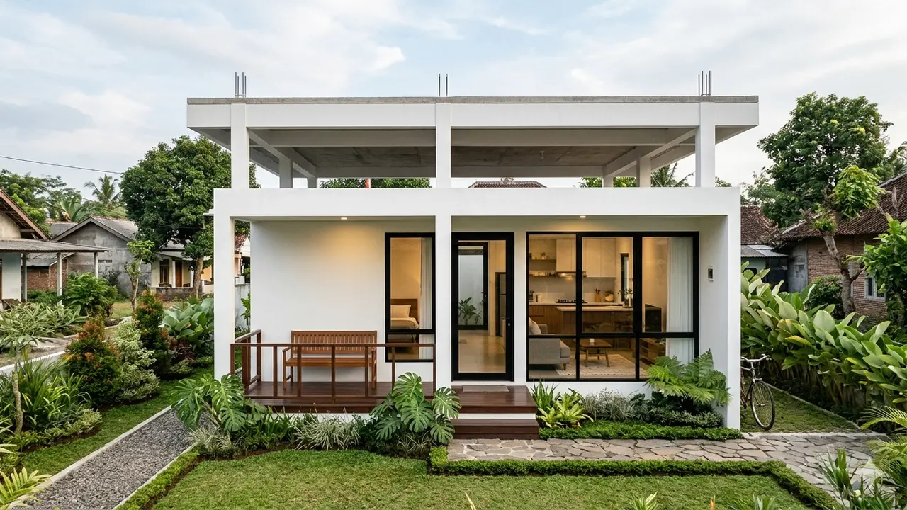 Contoh Rumah Tumbuh 1 Lantai di Desa. Gemini