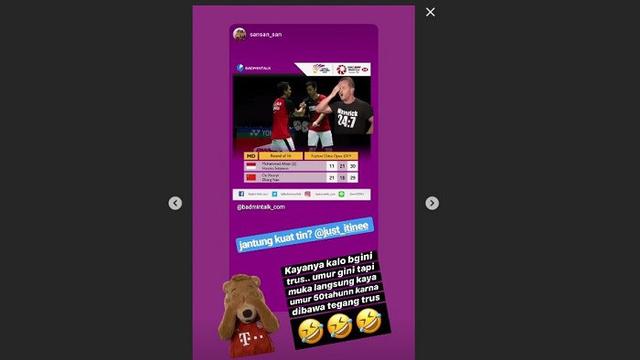 Insta Story Istri Ahsan