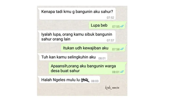 6 Chat Pacar Bangunin Sahur Ini Berujung Drama, Malah Berantem