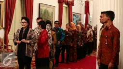 Sejumlah pejabat negara hadir Silaturahmi Idul Fitri 1437 H  di Istana Negara, Jakarta, Senin (11/7). (Liputan6.com/Faizal Fanani)