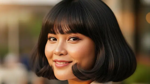Model Rambut Pendek Gelombang untuk Wajah Bulat