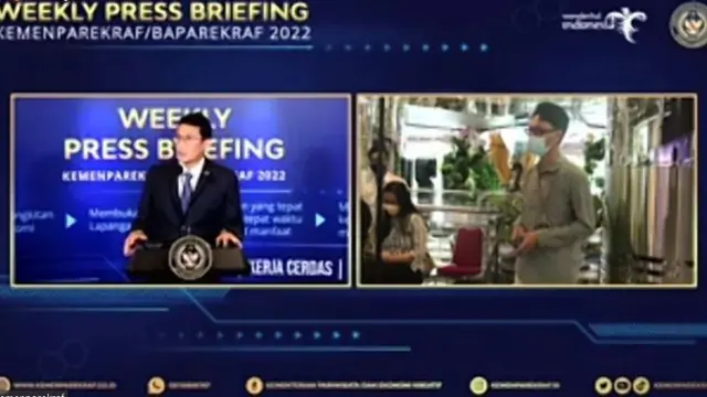 Menparekraf Sandiaga Uno di Weekly Press Briefing