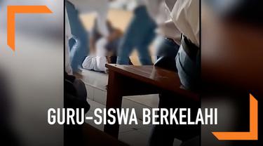 Seorang guru dan muridnya terlibat perkelahian di depan kelas. Peristiwa terjadi di SMA Negeri 1 Tambakrejo, Bojonegoro, Jawa Timur.