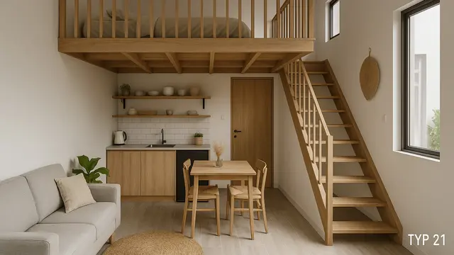 7 Gambar Desain Rumah Type 21 dengan Mezzanine, Solusi Cerdas untuk Ruang Terbatas
