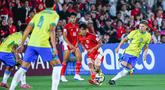 Timnas Indonesia U-17 harus mengakui keunggulan Brasil U-17 dalam laga kedua Grup H Piala Dunia U-17 2025. Bertanding di Lapangan 7 Aspire Zone, Doha, Jumat (7/11/2025) malam WIB. (Dok. PSSI)