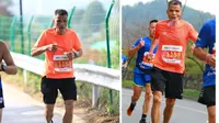 Seorang pria berusia 50 tahun di Tiongkok menjadi viral di seluruh dunia setelah dia difoto sedang berlari maraton penuh hanya dalam waktu tiga setengah jam sambil merokok. (Foto: Weibo/ runnersworld).