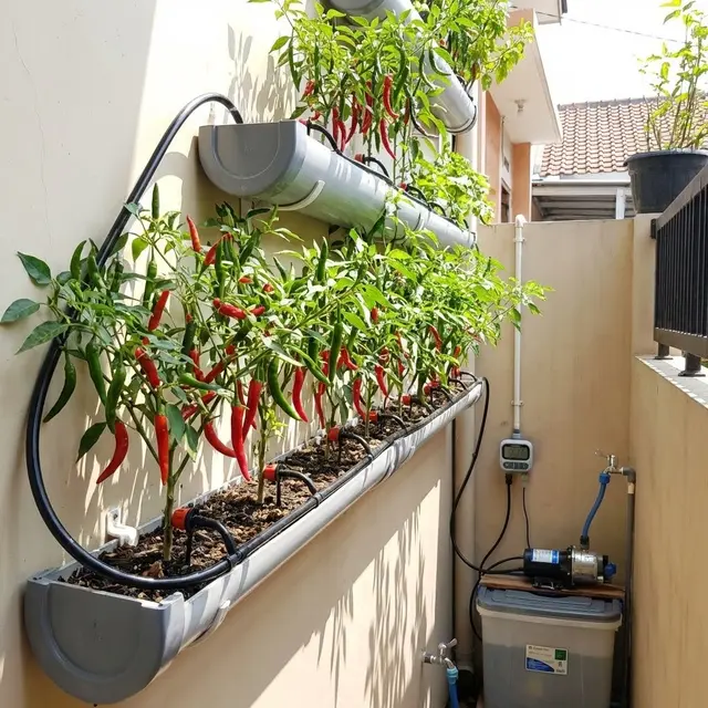 Ide Kebun Cabai Di Talang Air PVC Sistem Memanjang