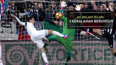 AC Milan menelan 3 kekalahan beruntun usai dibungkam Udinese di Stadion Friuli, Minggu (29/1/2017)