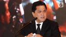 <p>Ketua Umum PSSI periode 2023-2027 Erick Thohir memberikan pidatonya saat Kongres Luar Biasa Persatuan Sepak Bola Seluruh Indonesia (KLB PSSI) 2023 di Jakarta, Kamis (16/2/2023). Erick Thohir yang juga menjabat sebagai Menteri Badan Usaha Milik Negara (BUMN) berjanji akan memperbaiki sepak bola di Tanah Air. (Liputan6.com/Herman Zakharia)</p>