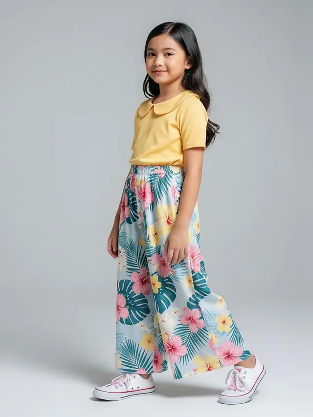 Model Celana Panjang Anak Perempuan yang Lucu dan Elegan Gaya Palazzo Ringan