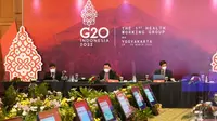 Hasil 1st Health Working Group (HWG) G20 di Yogyakarta pada Selasa, 29 Maret 2022 bahwa negara G20 sudah melakukan uji coba Universal Verifier untuk pengakuan Sertifikat Vaksin COVID-19. (Dok Kementerian Kesehatan RI)