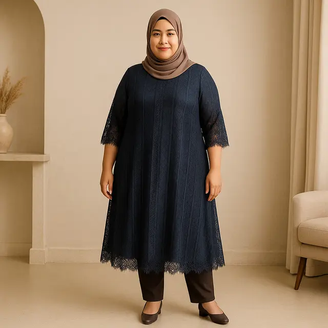 Model Tunik Brokat untuk Orang Gemuk/Ilustrasi gambar oleh AI